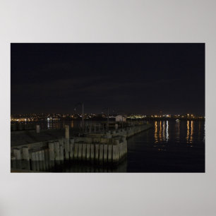 Halifax Waterfront en la imprenta nocturna de arte