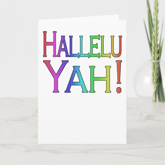 ¡Hallelu Yah! (arco iris) tarjeta de pascua (Anverso)