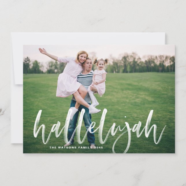 Hallelujah Brush Lettering Overlay Navidad Foto (Anverso)