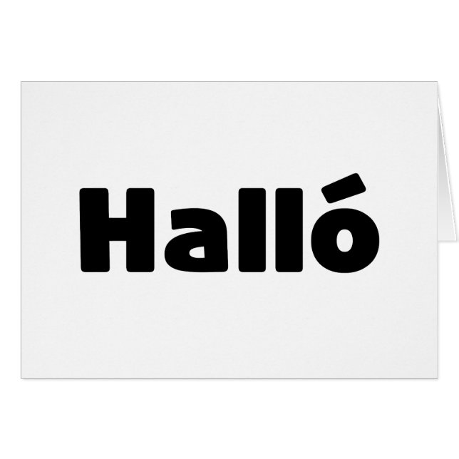 Halló islandés { Hello ) Íslenska Language Card (Anverso (Horizontal))