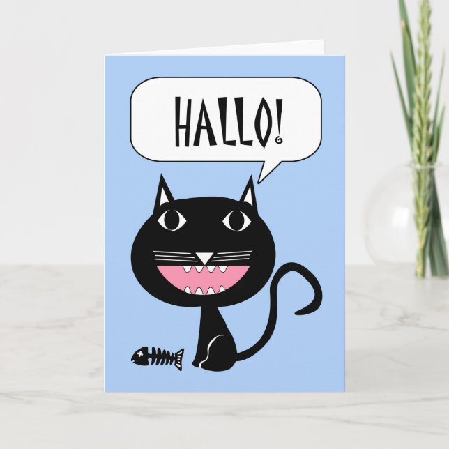 ¡Hallo! Tarjeta de saludo escrita en holandés, gat (Anverso)