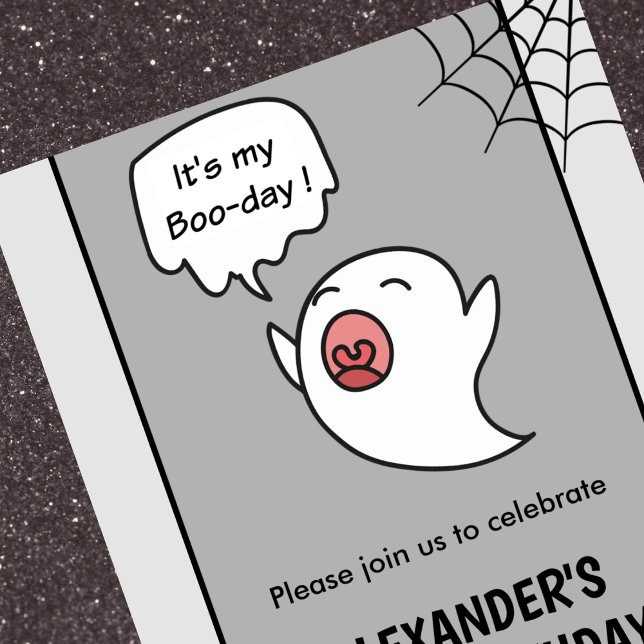 Halloween 1ª invitación de cumpleaños espeluznante (Halloween-1st-birthday-invitation-spooky-one-ghost-1)