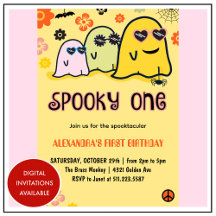 Halloween 1ª invitación de cumpleaños fantasma esp