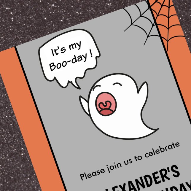 Halloween 1º cumpleaños invitaciones lindo fantasm (Halloween-1st-birthday-invitations-cute-ghost-1)