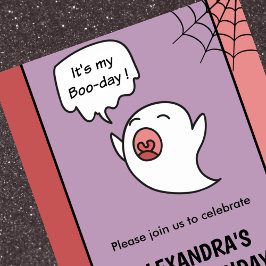 Halloween 1er cumpleaños invitaciones color rosa o