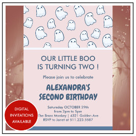 Halloween 2º cumpleaños invitaciones poco lindo