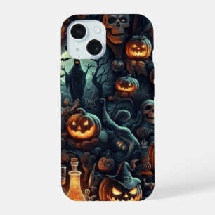 Halloween 3D, murciélagos, cráneos, calabazas