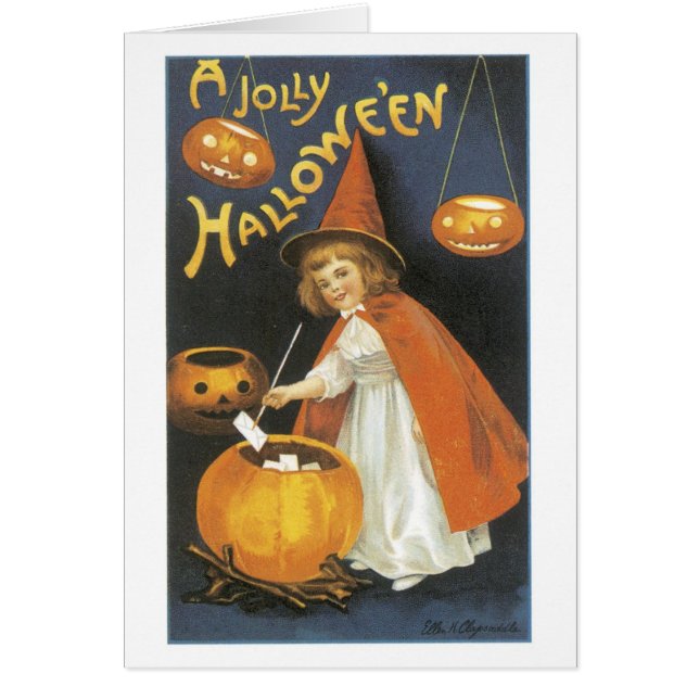 Halloween a la vieja usanza, chica de brujas (Frente)