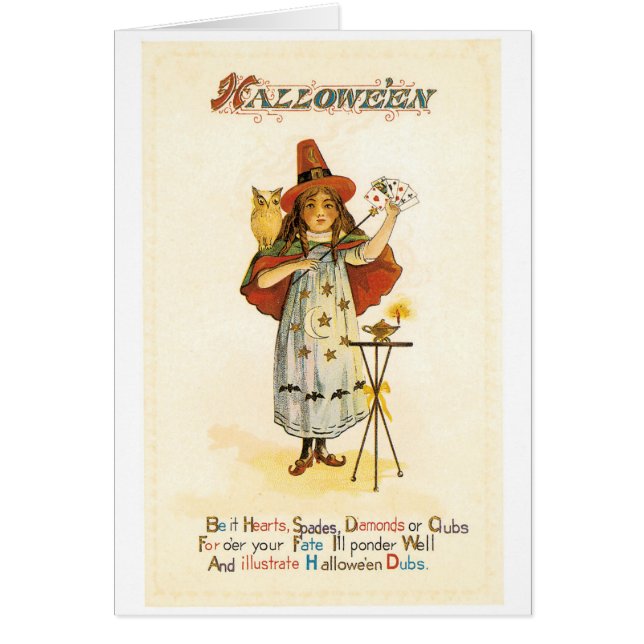 Halloween a la vieja usanza, chica de brujas con b (Frente)