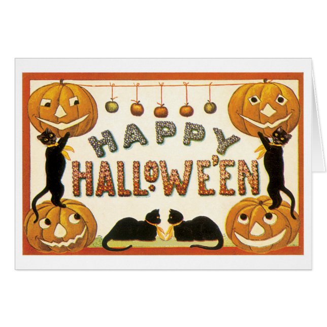 Halloween a la vieja usanza, gatos negros (Anverso (Horizontal))