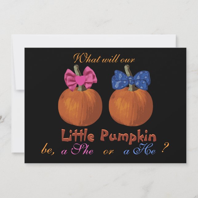 Halloween Baby Gender Reveal Invitaciones (Anverso)