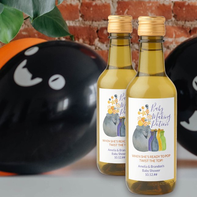 Halloween Baby Shower favorece la poción para hace (Baby Making Potion baby shower bottle labels)