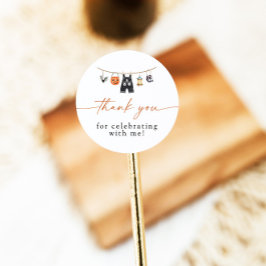 Halloween Baby Shower Gracias Por Favor Pegatina