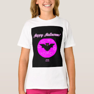 Halloween Bat Chicas Camiseta Básica Blanca