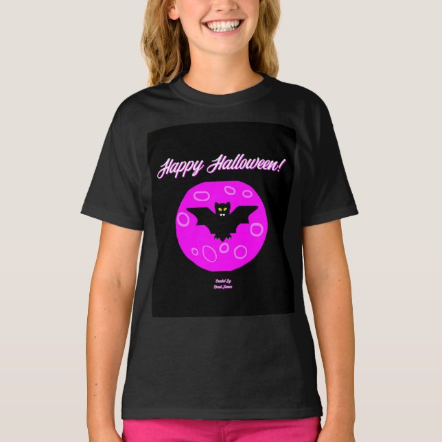 Halloween Bat Chicas Camiseta Black Basic (Anverso)