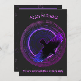 Halloween Black and Purple Crow