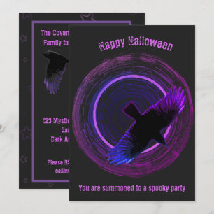 Halloween Black and Purple Crow