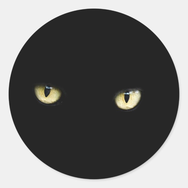 Halloween Black Cat Eyes Pegatina (Anverso)
