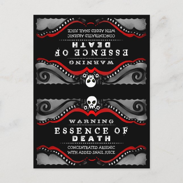 Halloween Black Red White Food Bebida Tarjeta de c (Anverso)