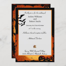 Halloween Boda Invitación Tarjeta Llanta Murciélag