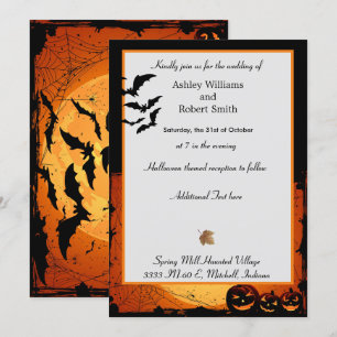 Halloween Boda Invitación Tarjeta Llanta Murciélag