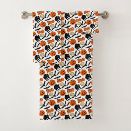 Halloween Boo Bats Calabaza De Gatos Y Dibujo De L