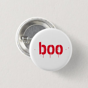 Halloween boo botón rojo de miedo