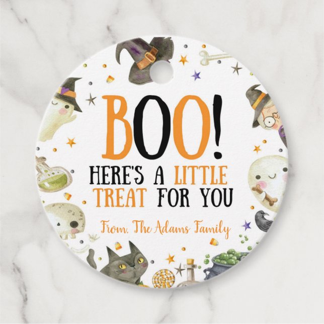 Halloween Boo Trate Para Usted Etiqueta Favor (Anverso)