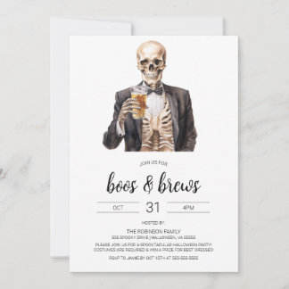 Halloween Boos & Brews Invitación a la fiesta para