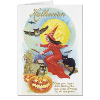 Halloween, bruja y búho a la antigua