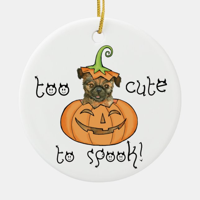 Halloween Brussels Griffon Ornamento cerámico (Frente)
