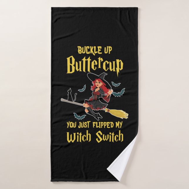Halloween Buckup Buttercup Witch Switch (Toalla de baño)