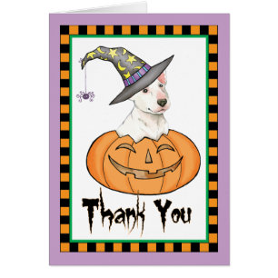 Halloween Bull Terrier Gracias tarjeta