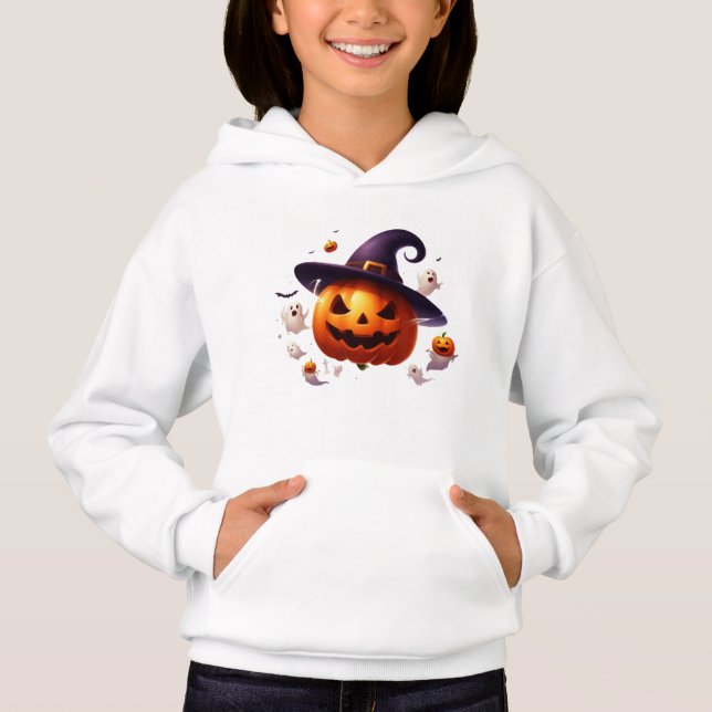 Halloween Calabaza Blanca Fantasma Negra (Anverso)