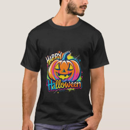 Halloween Calabaza camiseta colorida Feliz Hallowe