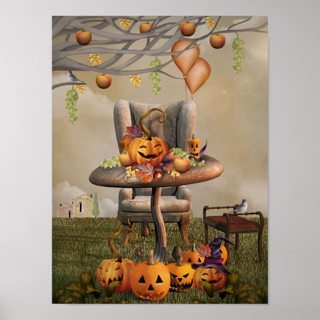 Halloween Calabaza Fantasía Arte (Frente)