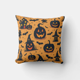 Halloween Calabaza Gorra de bruja Patrón almohada