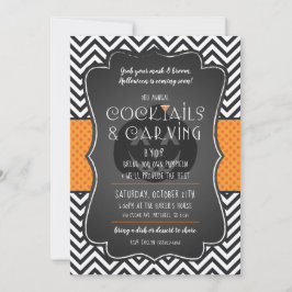 Halloween Calabaza tallada e invitación a tomar có