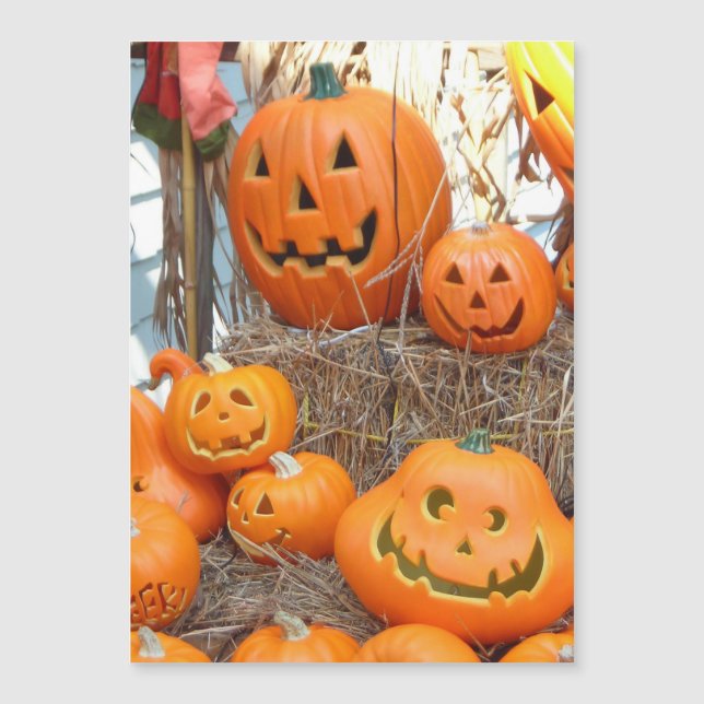 Halloween calabazas de calabazas de naranja de lin (Anverso)
