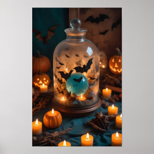Halloween Calabazas Velas Cute Spooky arte festivo
