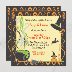 Halloween Cauldron Party Invitación