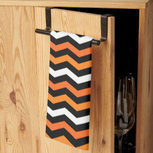Halloween Chevron Stripe Kitchen Toalla