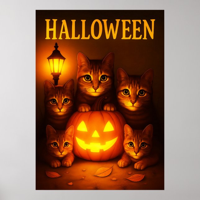 Halloween con arte digital Naranja gato (Frente)