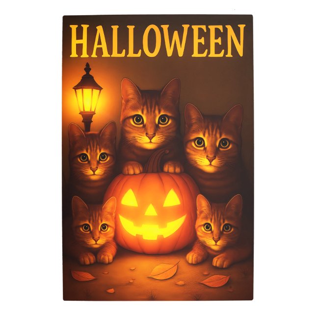 Halloween con arte digital Naranja gato (Anverso)