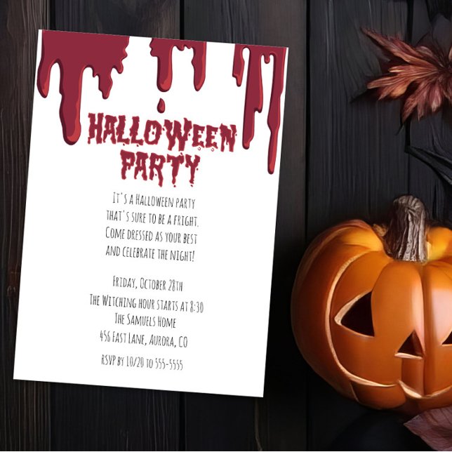 Halloween con gota sangrienta invitación a fiesta (Subido por el creador)