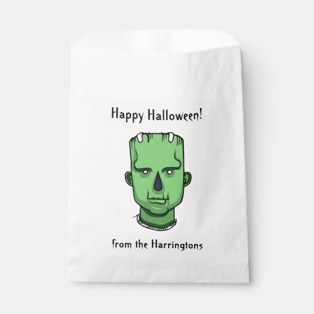 Halloween Criaturas 3/4 bolsas de texto para favor (Anverso)