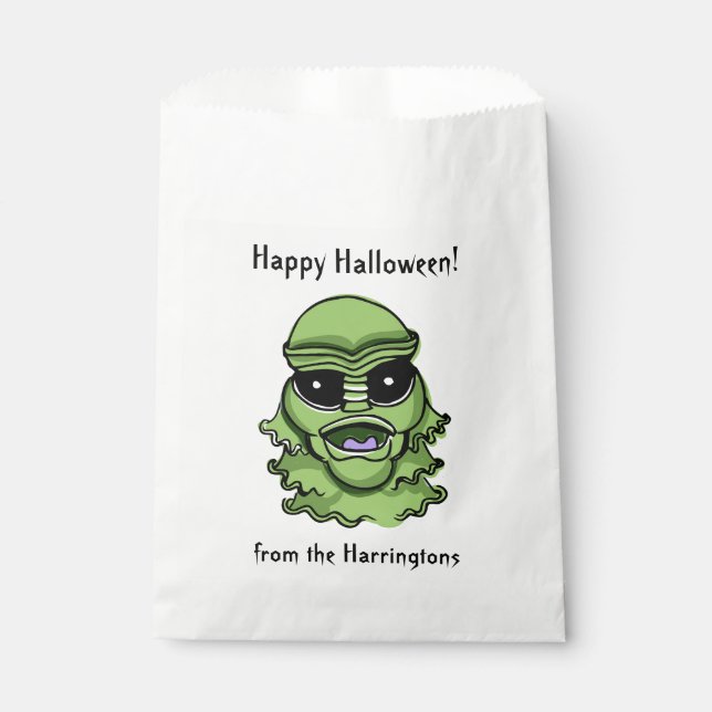 Halloween Criaturas 4/4 bolsas de texto para favor (Anverso)