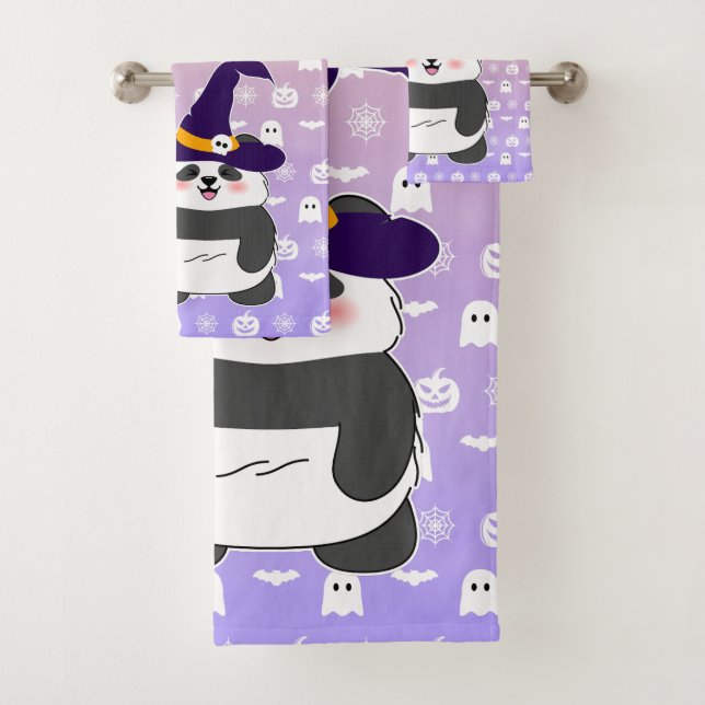 Halloween Curte Baby Panda Witch Magic Wand (In situ)