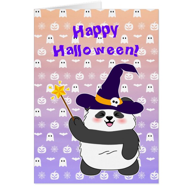 Halloween Curte Baby Panda Witch Magic Wand (Frente)