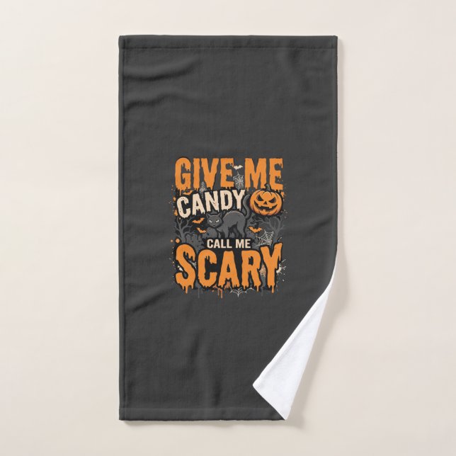 Halloween Dame Caramelo Gato Asustadizo (Toalla de mano)